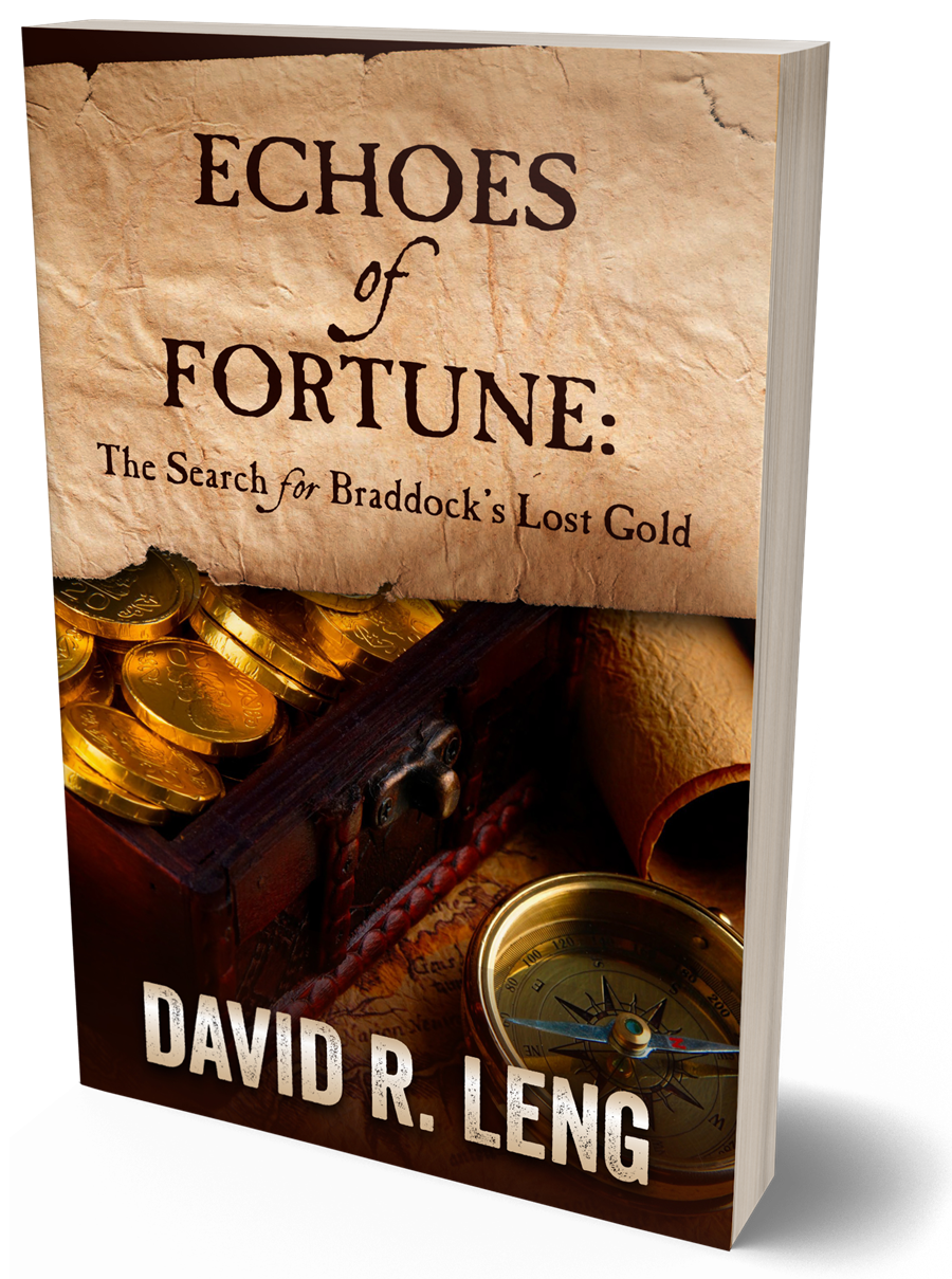 The Search for Braddock's Lost Gold, 3D paperback cover, PenCraft Thriller of the Year 2025