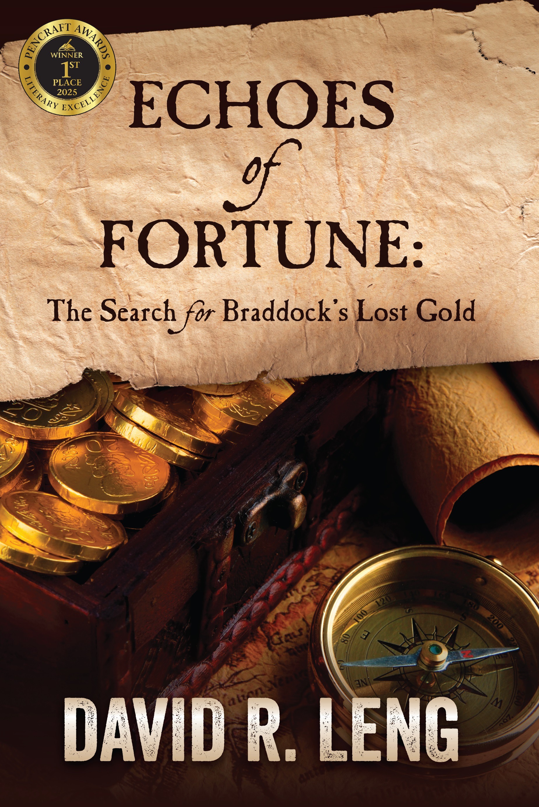 The Search for Braddock's Lost Gold, PenCraft Thriller of the Year 2025, historical thriller novel by David R Leng
